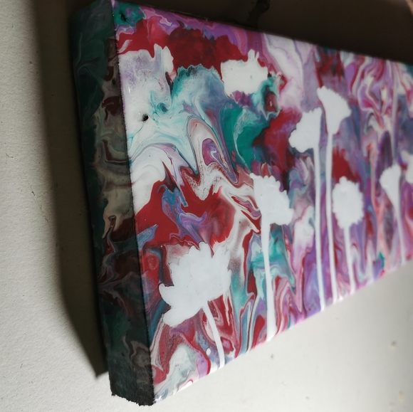 Wood Abstract Painting Melting Roses colors decor - Picture 9 of 12